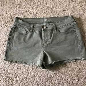 Size 10 green denim shorts from Old Navy